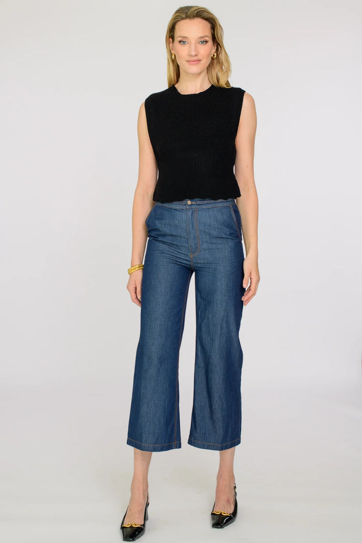 Heather Convertible Sweater - Black