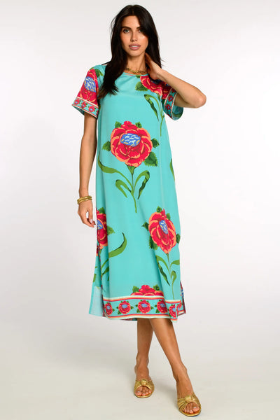 TESS MIDI DRESS - Large Roses
