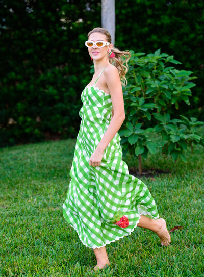 ANNALISA DRESS - Green Gingham