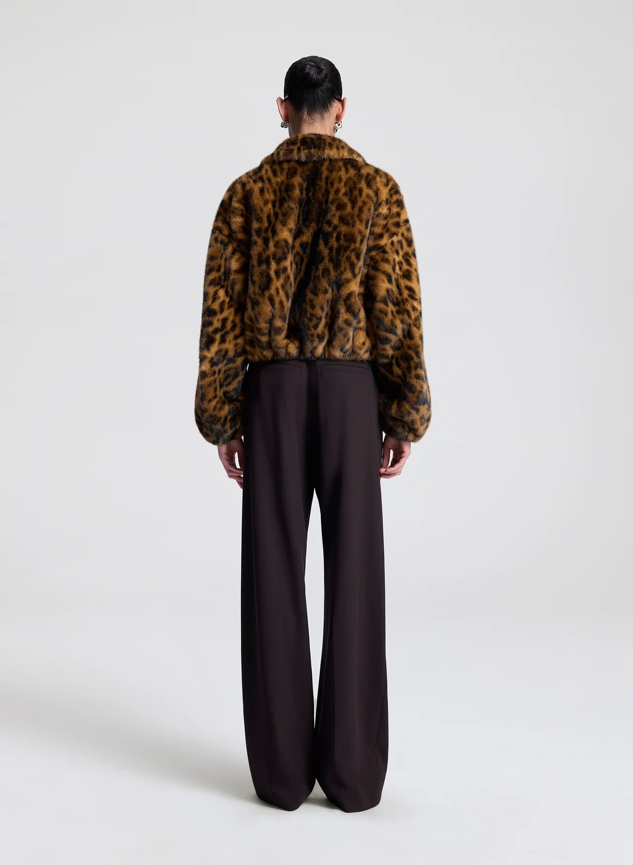 Esme Leopard Faux Fur Jacket - Brown Multi