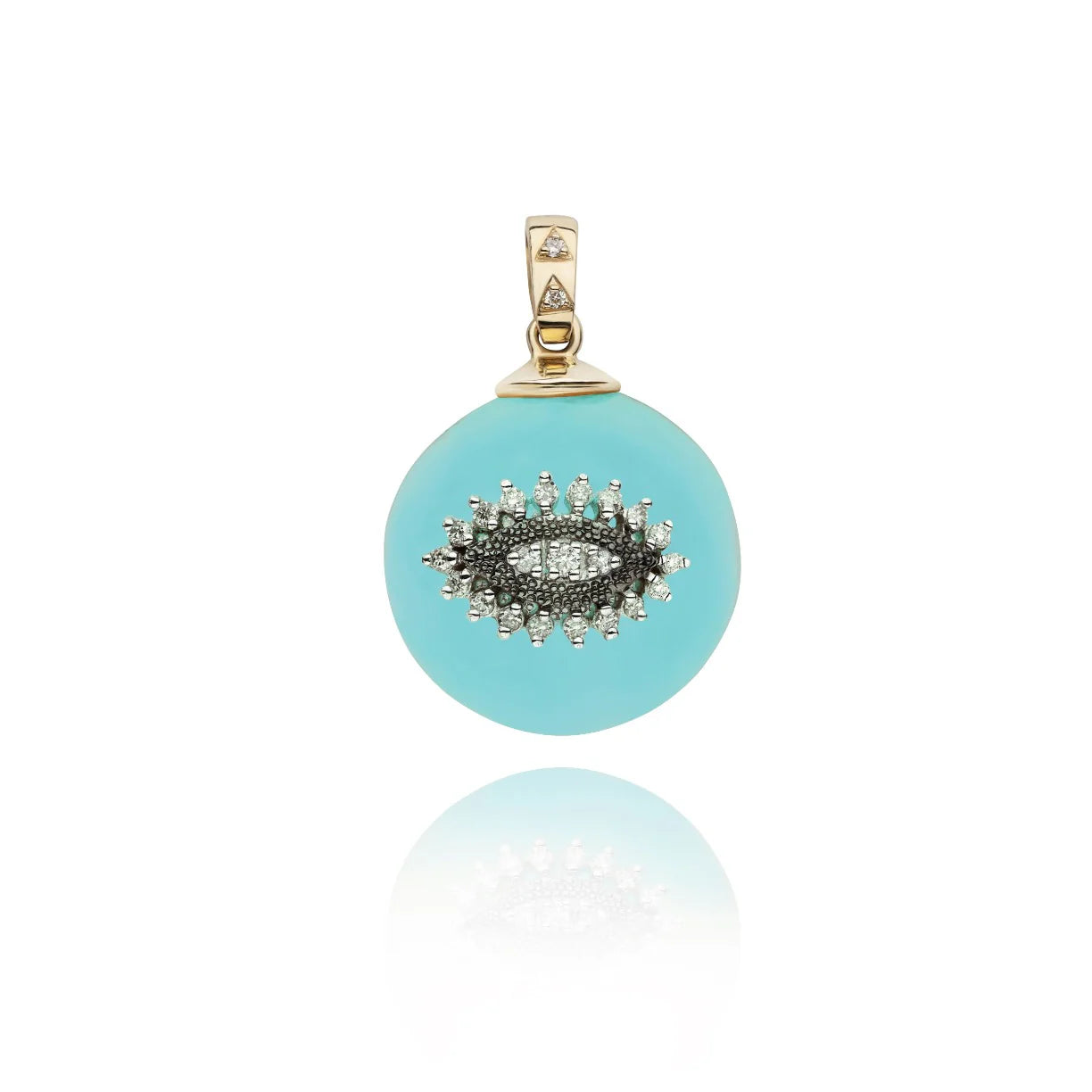 18k Gold EYE ON ME EVIL EYE PENDANT - Turquoise