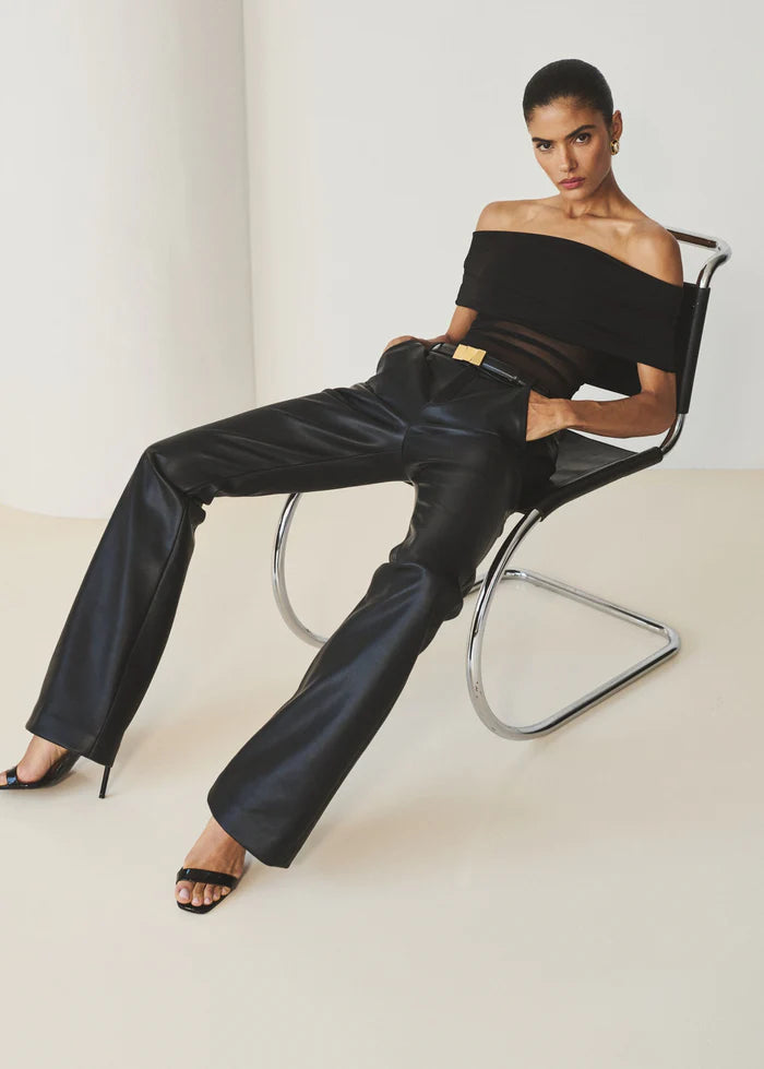 Ronja Vegan Leather Trouser - Black