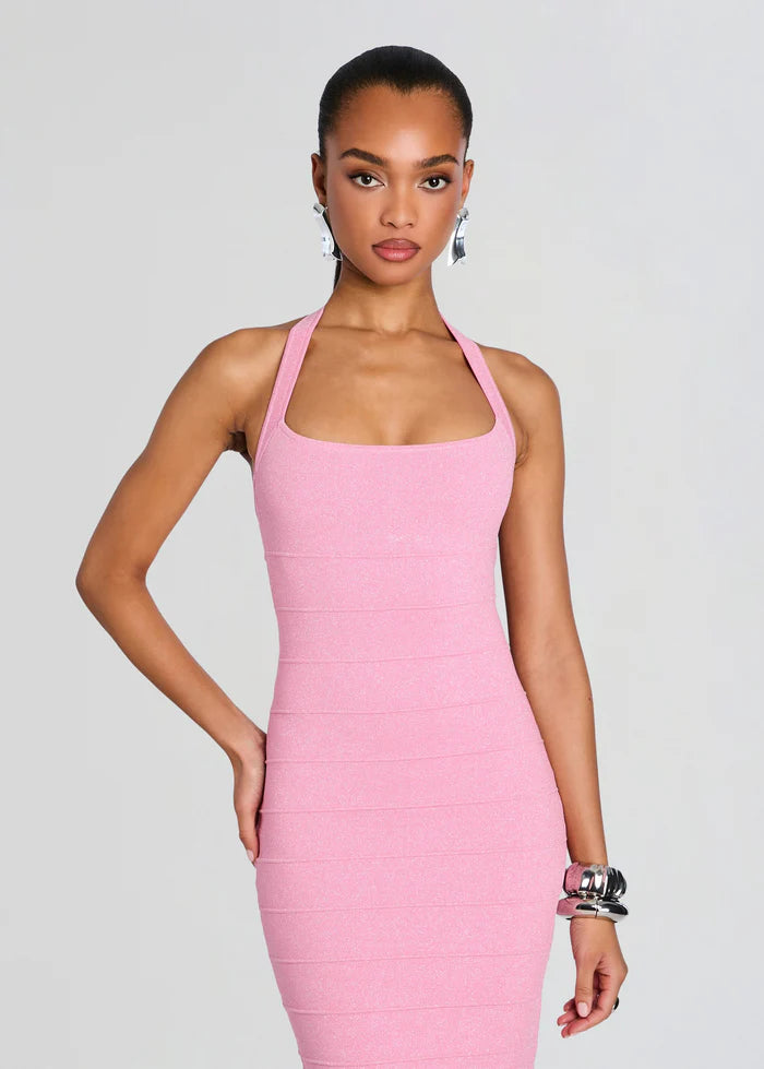 Cloe Bandage Knit Dress - Pink
