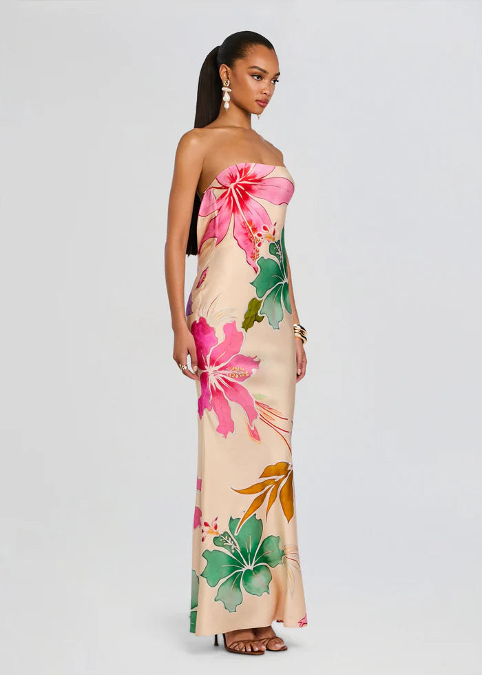 Keaton Silk Dress - White Multi