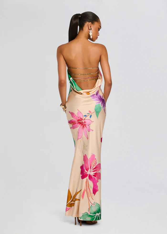 Keaton Silk Dress - White Multi