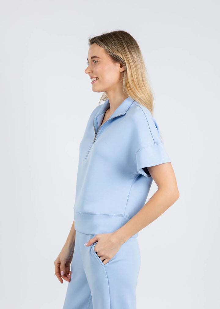 Comfort Zone Quarter Zip Short Sleeve Sweater - More Colors Available
