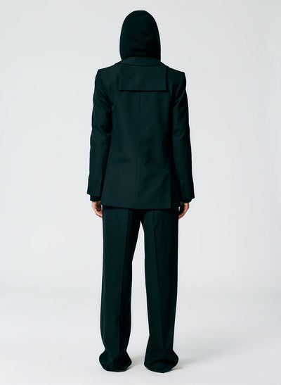 Refined Wool Tricotine Suiting Blazer - Black