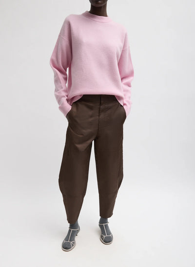 Boiled Wool Crewneck Easy Pullover - Pink
