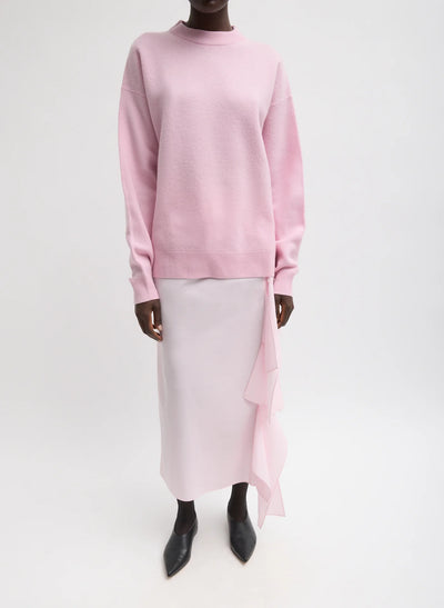 Boiled Wool Crewneck Easy Pullover - Pink