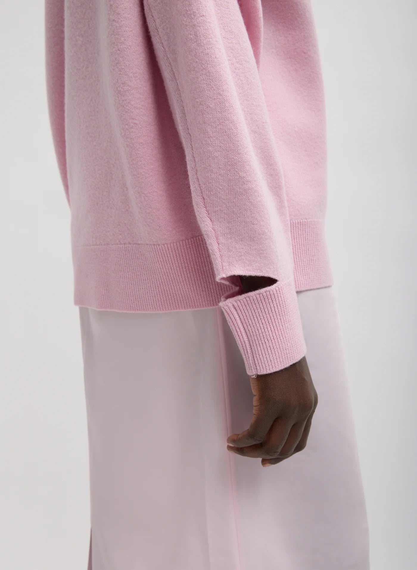 Boiled Wool Crewneck Easy Pullover - Pink