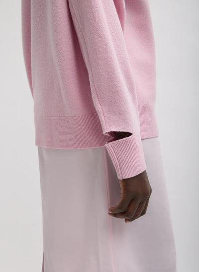 Boiled Wool Crewneck Easy Pullover - Pink