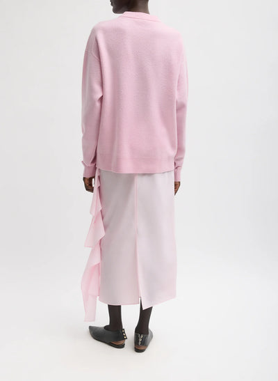 Boiled Wool Crewneck Easy Pullover - Pink