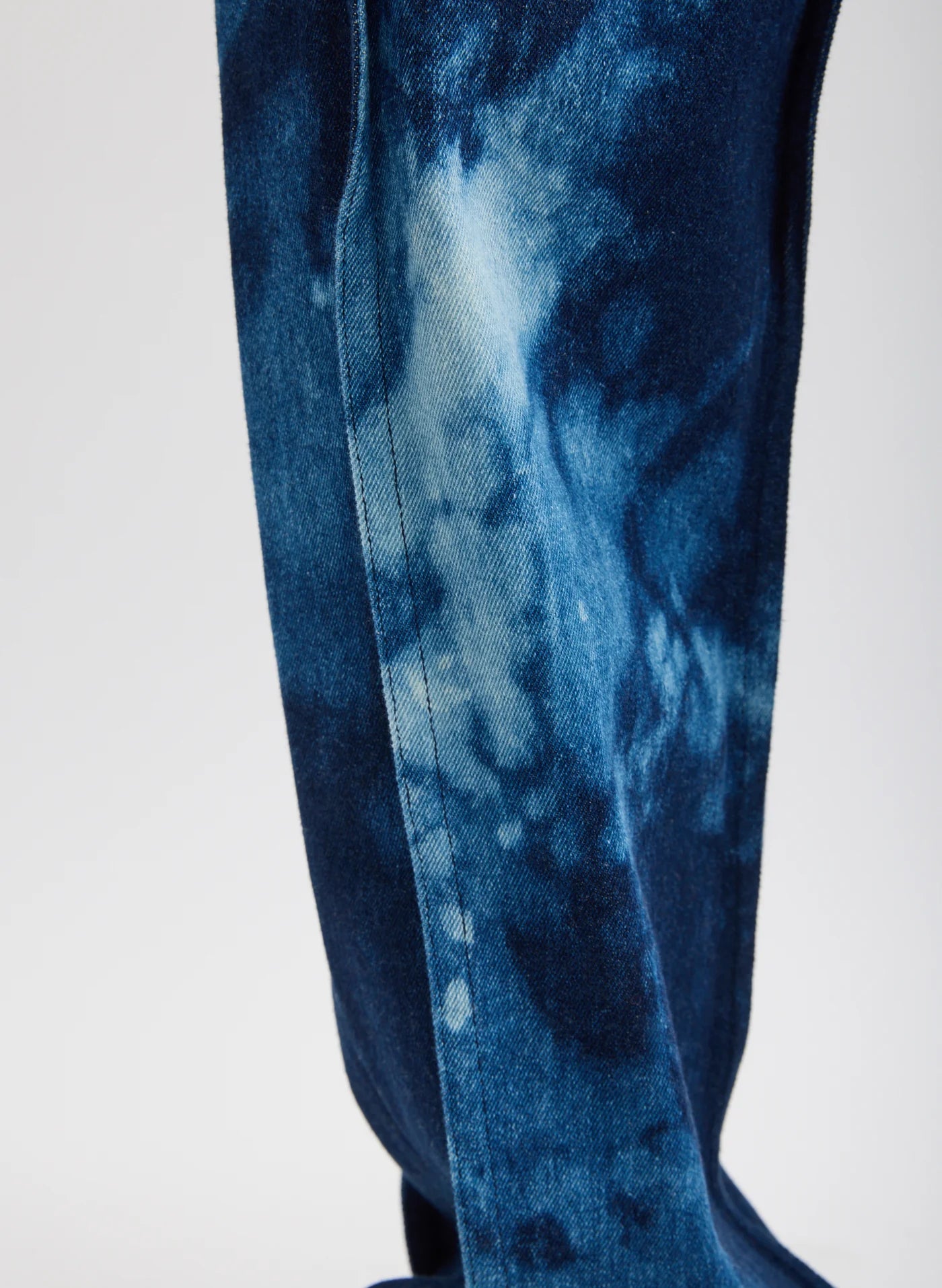 Tie Dye Denim Tuck Jean - Blue Multi
