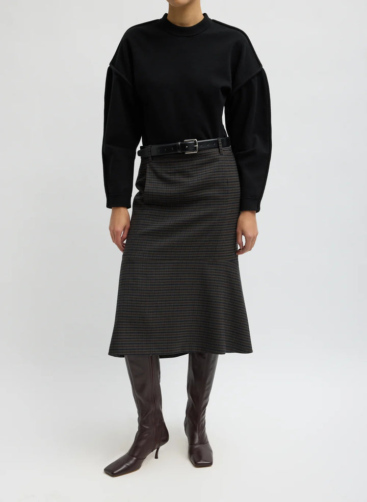 Cedric Suiting Detached Zipper Skirt - Grey