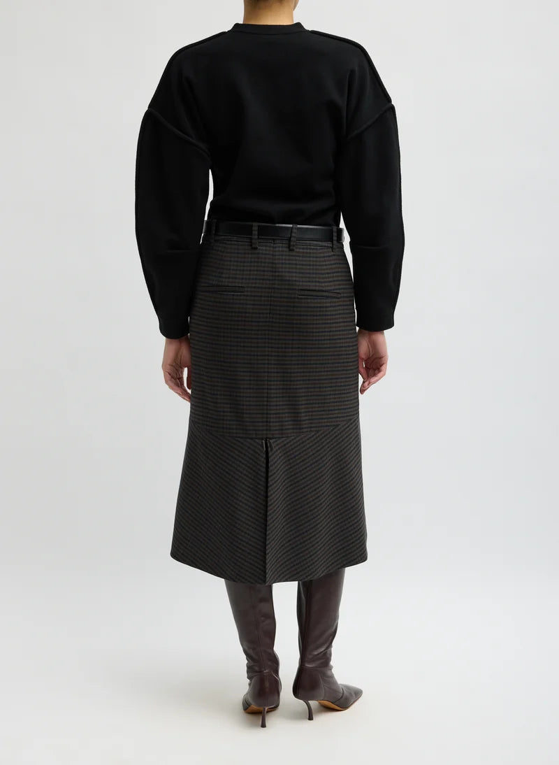 Cedric Suiting Detached Zipper Skirt - Grey