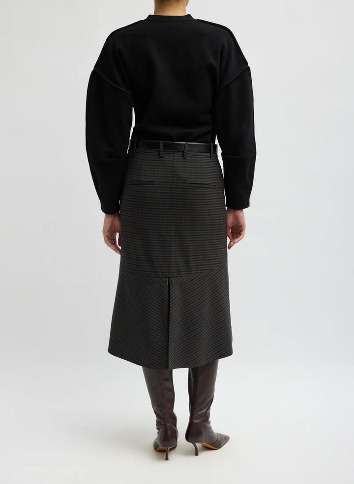 Cedric Suiting Detached Zipper Skirt - Grey