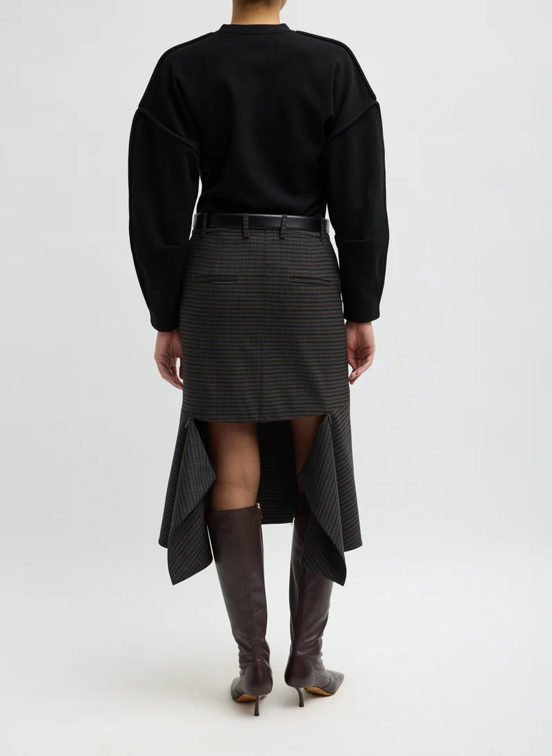 Cedric Suiting Detached Zipper Skirt - Grey