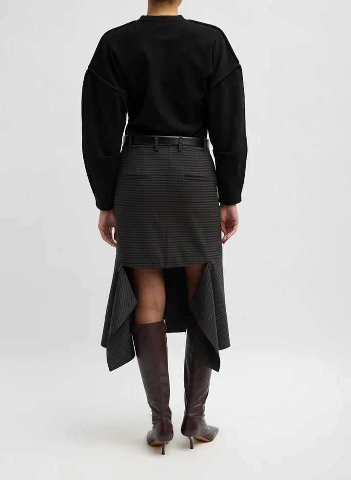 Cedric Suiting Detached Zipper Skirt - Grey