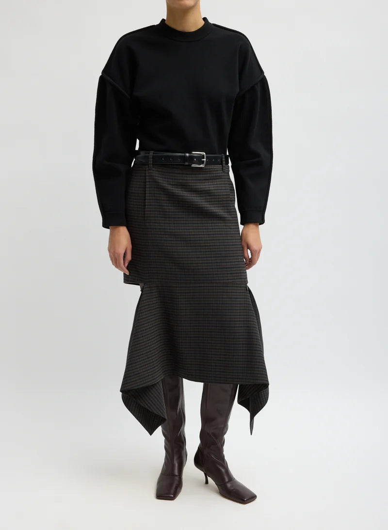 Cedric Suiting Detached Zipper Skirt - Grey