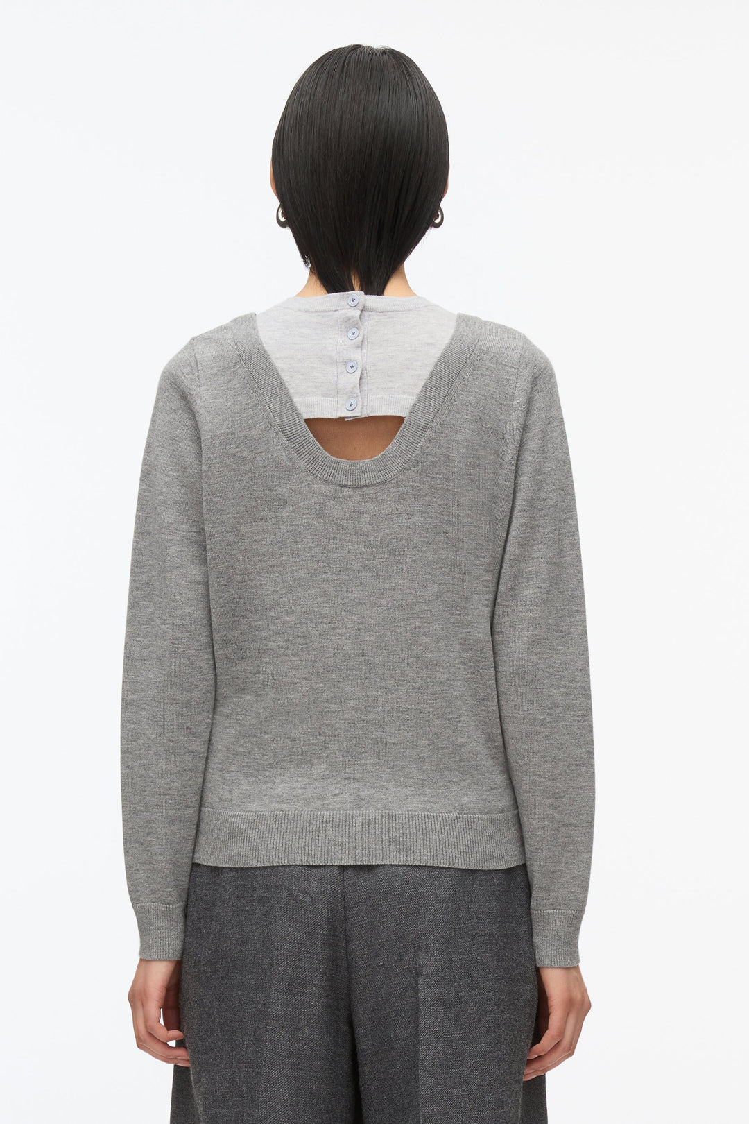 Layered Knit Pullover with Keyhole - More Colors Available