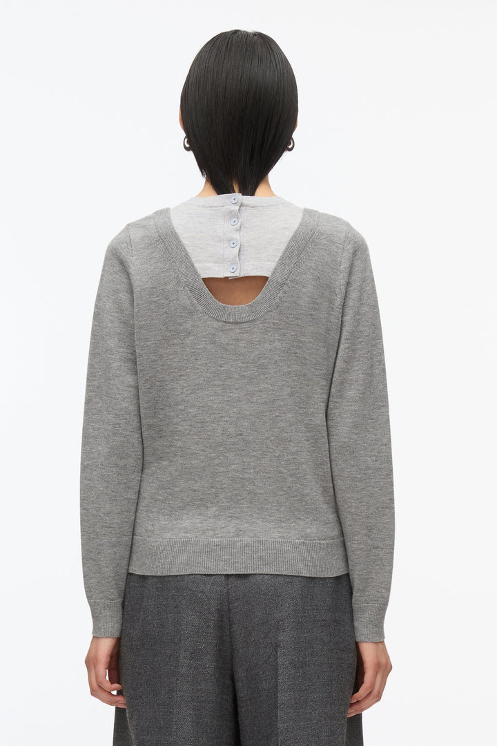 Layered Knit Pullover with Keyhole - More Colors Available