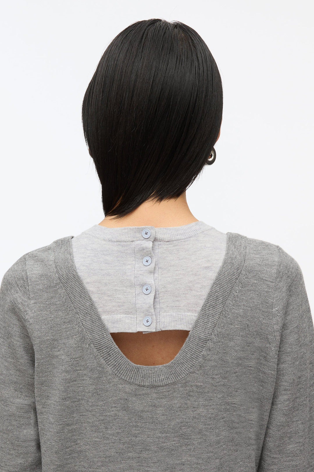 Layered Knit Pullover with Keyhole - More Colors Available