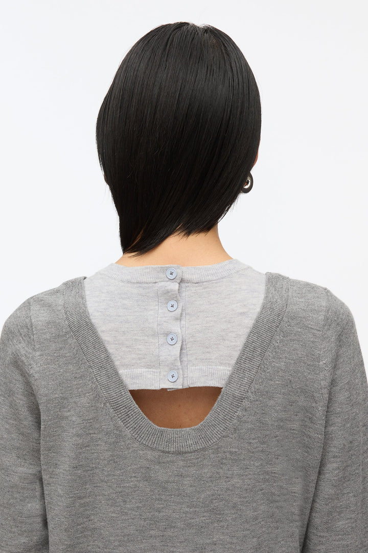 Layered Knit Pullover with Keyhole - More Colors Available