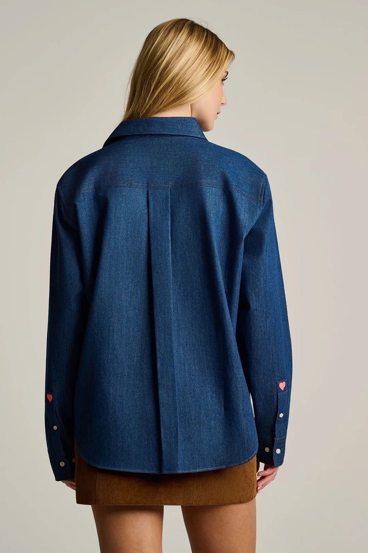 Ruffled Up Top - Medium Blue