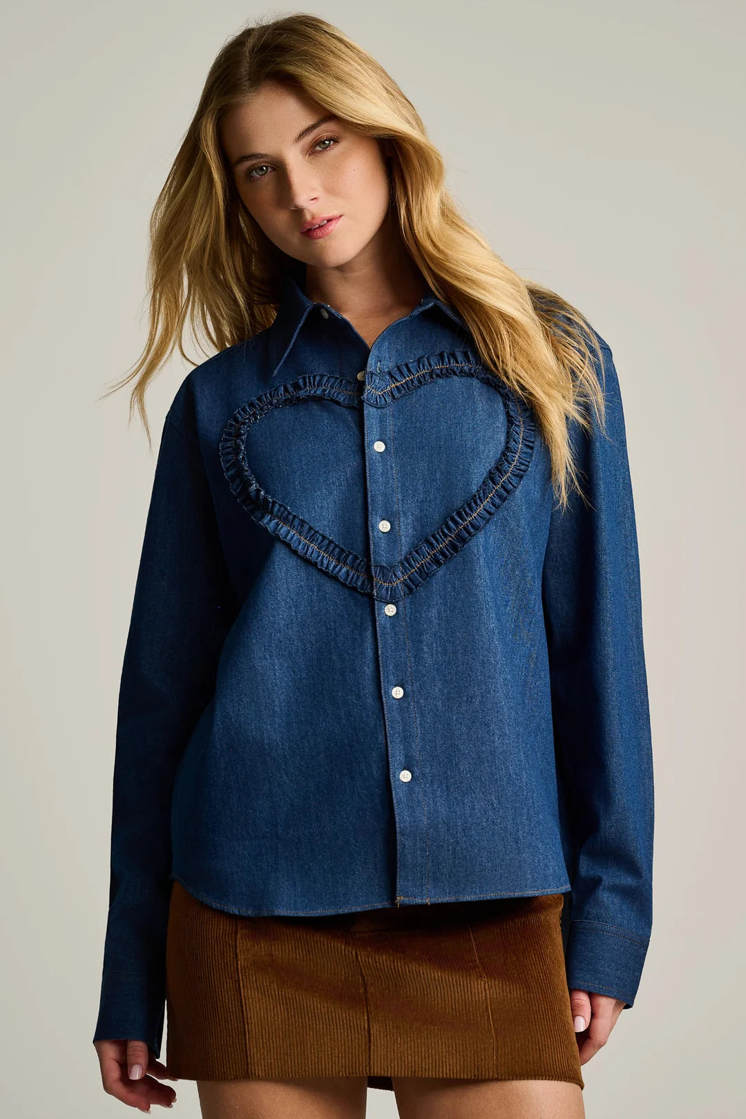 Ruffled Up Top - Medium Blue