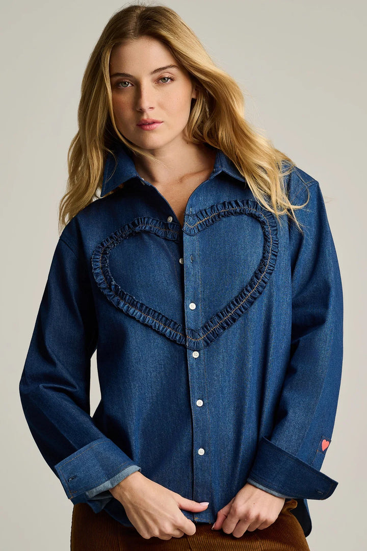 Ruffled Up Top - Medium Blue
