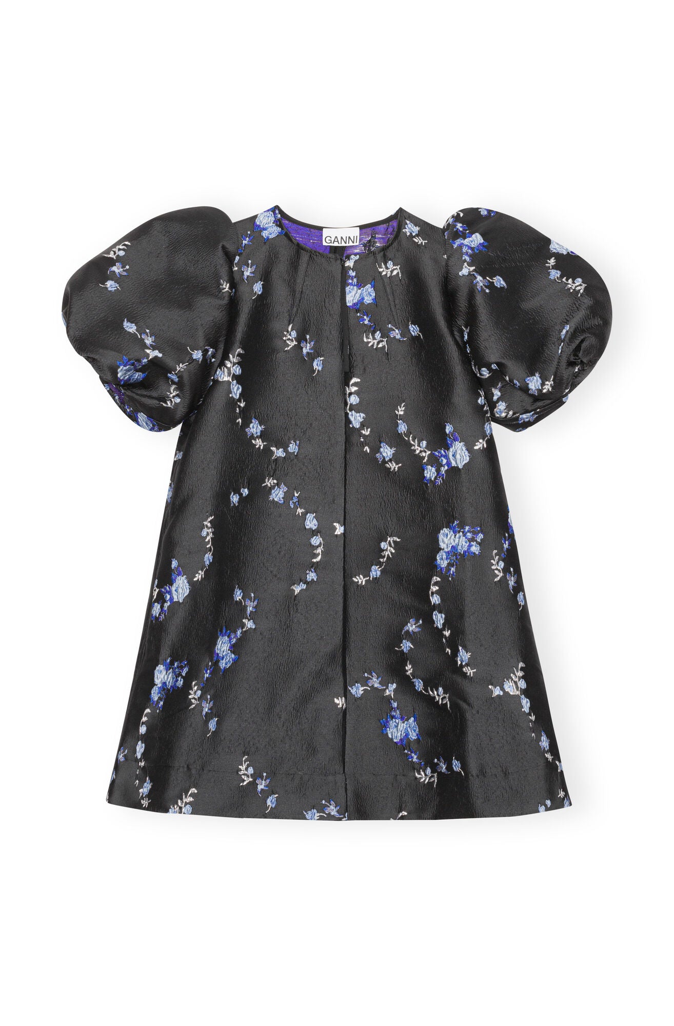 A-LINE 3D JACQUARD MINI DRESS - Black