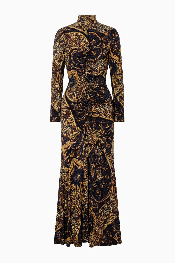 Ida Long Sleeve Jersey Dress - Black Multi