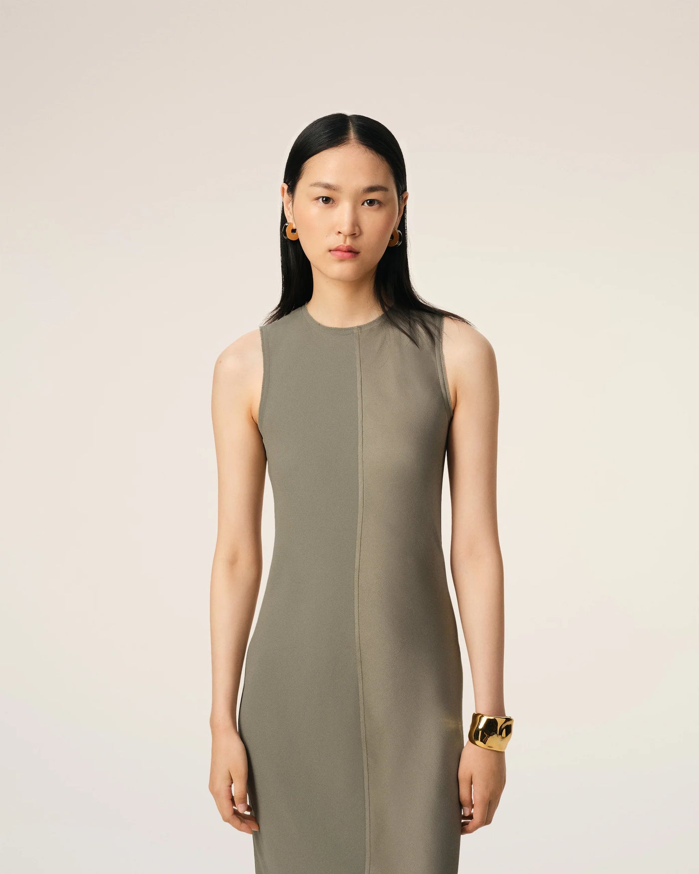 Beige Long Straight Dress - Ash