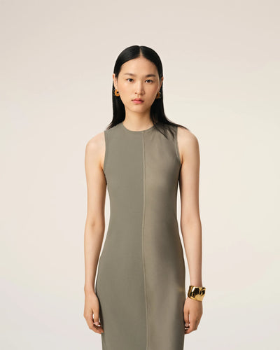 Beige Long Straight Dress - Ash