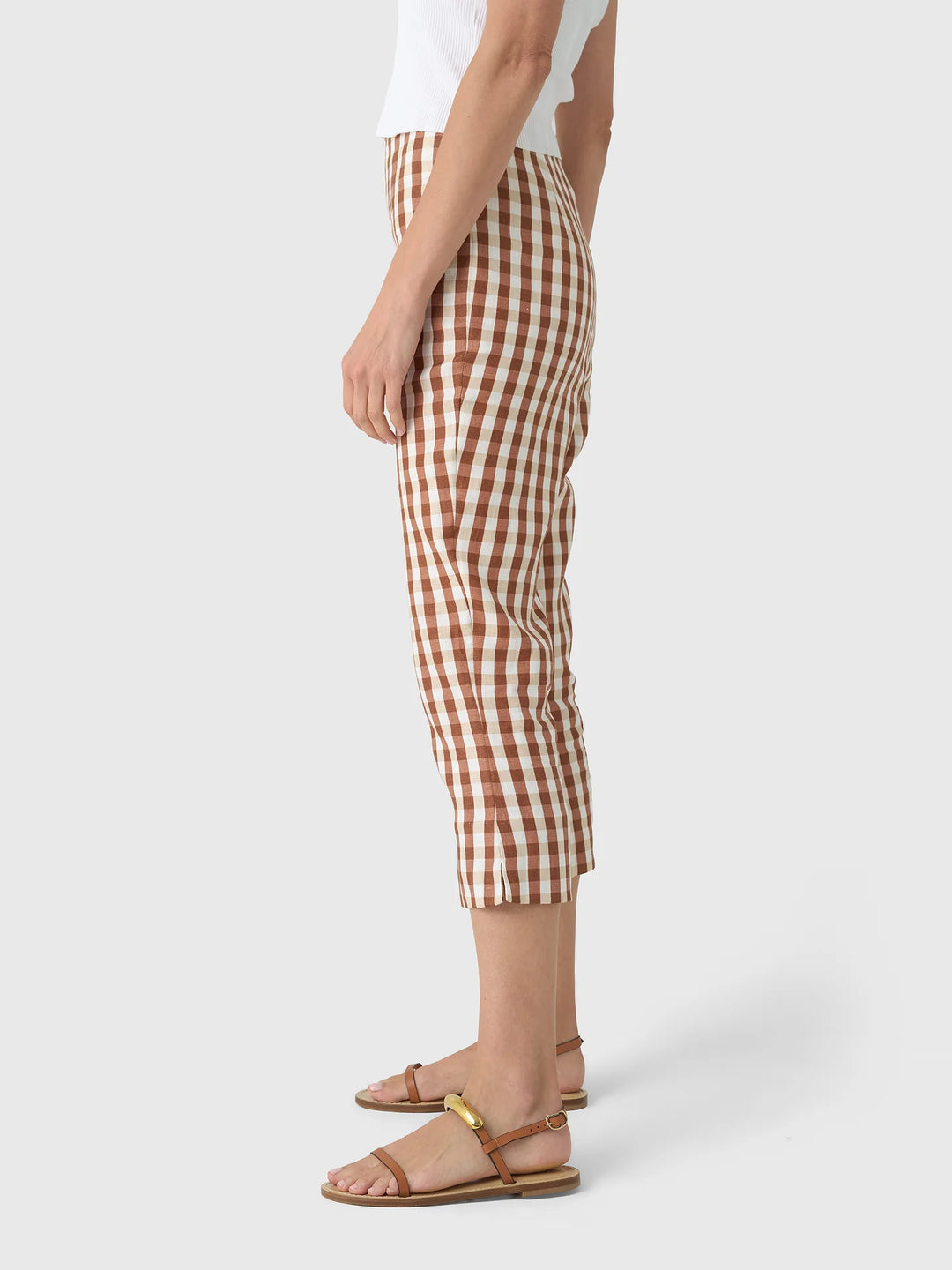 Valeria Capri Pant - Brown Multi