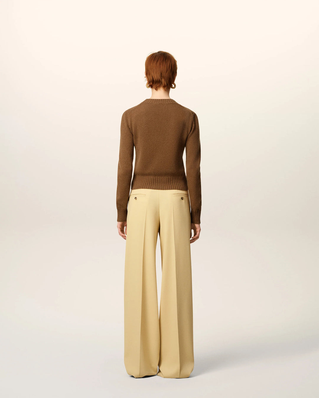 Brown Cashmere Ami De Coeur Crewneck Sweater - Hazelnut