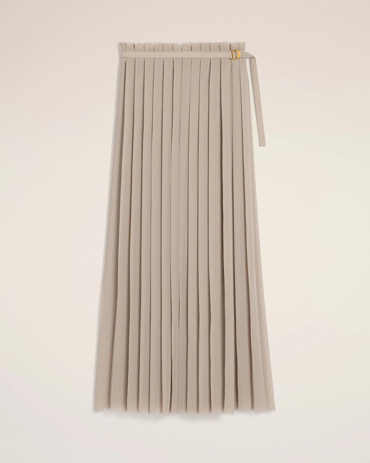 Beige Long Pleated Skirt - Ash