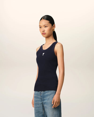 Cotton Rib Ami de Coeur Tanktop - Night Blue