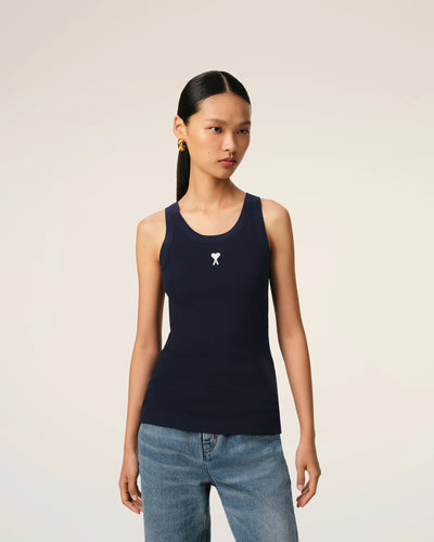 Cotton Rib Ami de Coeur Tanktop - Night Blue