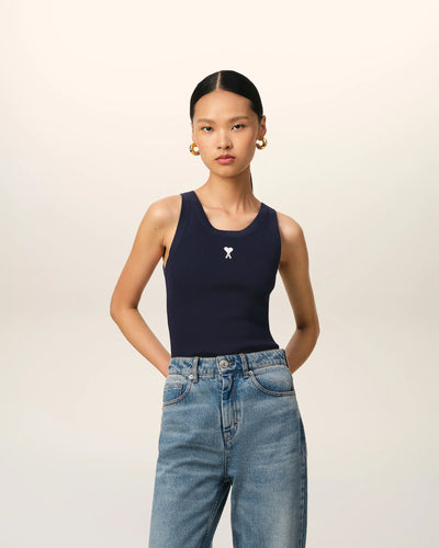 Cotton Rib Ami de Coeur Tanktop - Night Blue