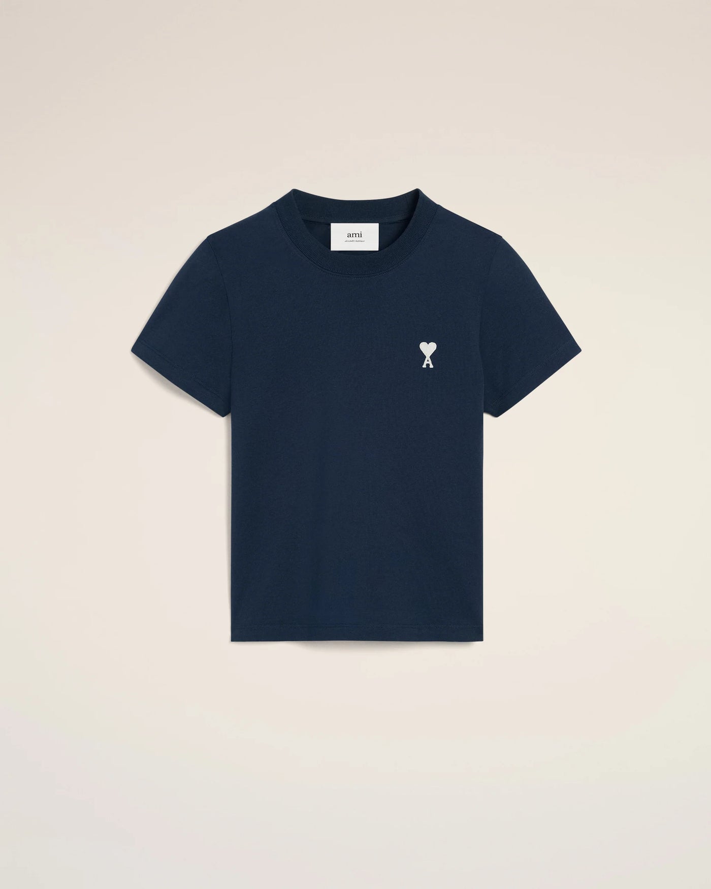 Cotton Cropped T-Shirt - Night Blue