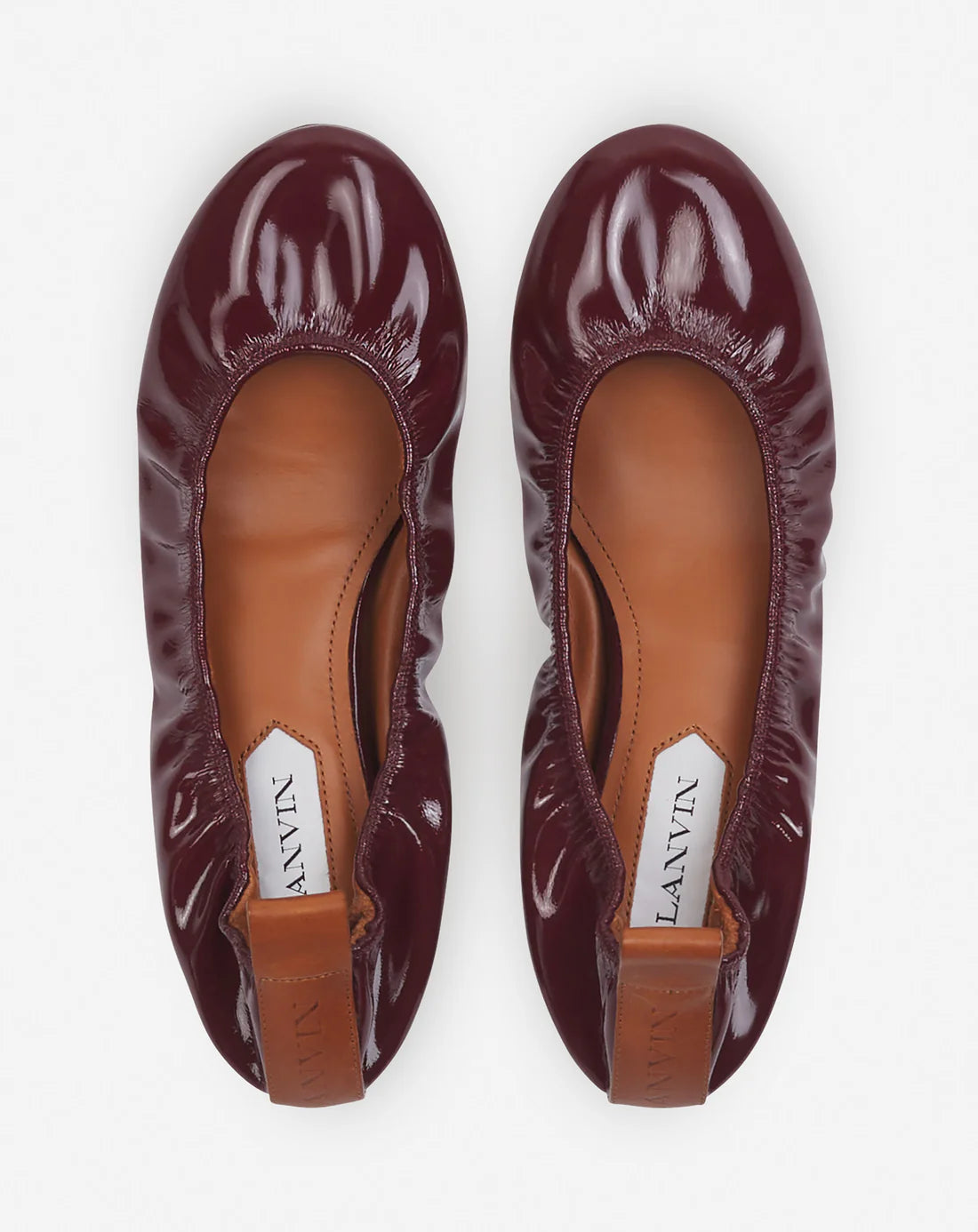 The Ballerina Flat in Patent Leather - Burgundy