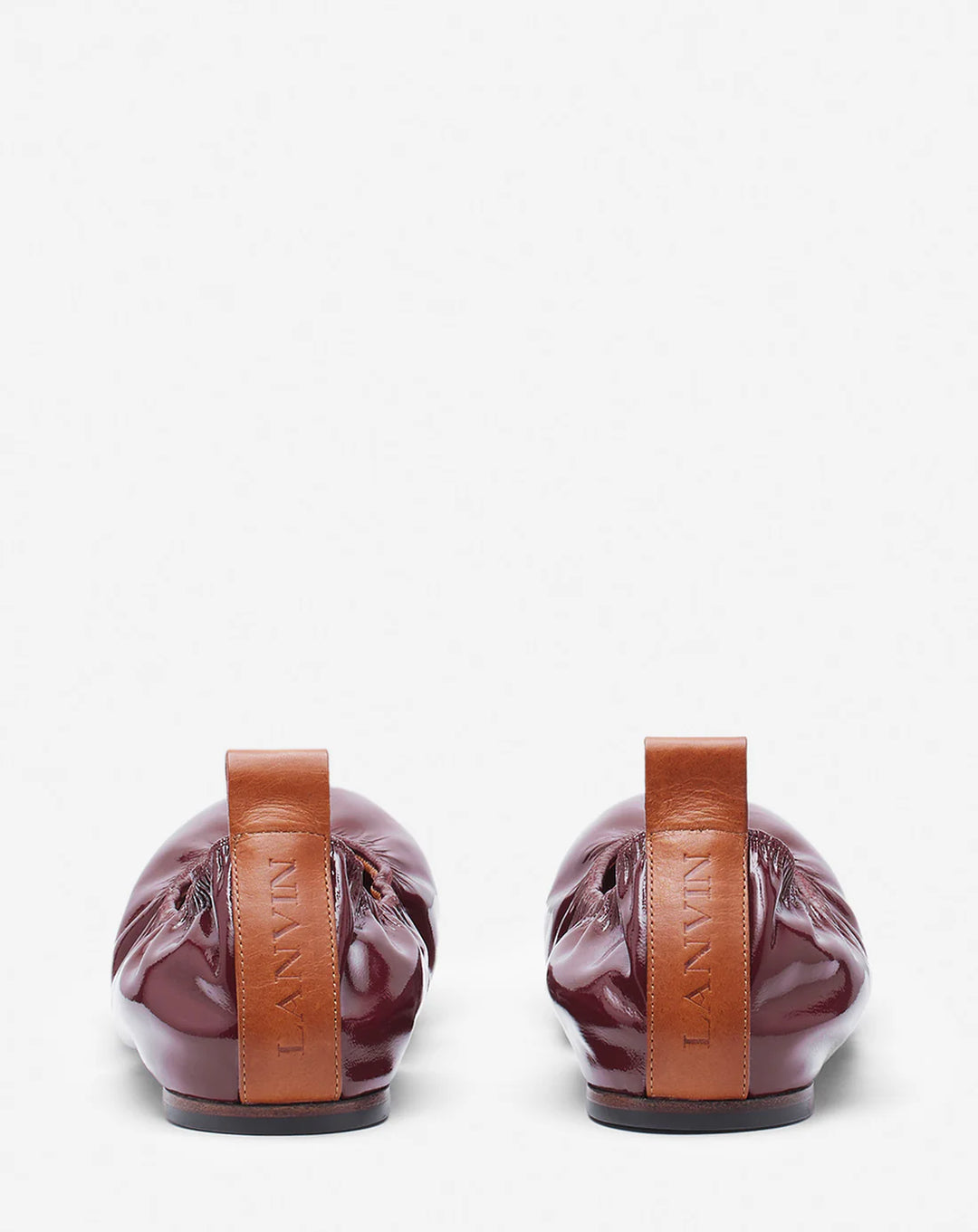 The Ballerina Flat in Patent Leather - Burgundy