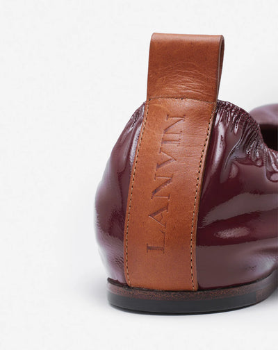 The Ballerina Flat in Patent Leather - Burgundy