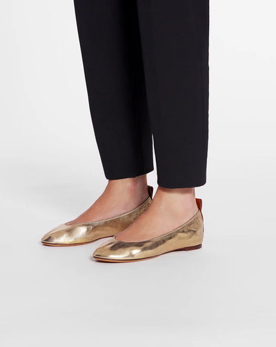 THE BALLERINA FLAT IN METALLIC LEATHER - More Colors Available