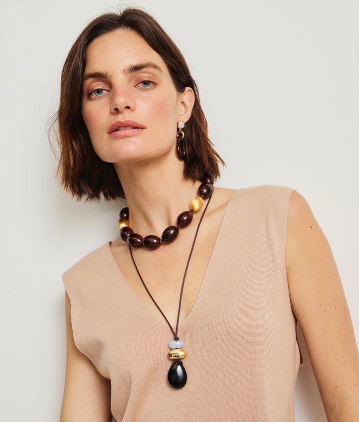 Galina Earrings - Sangria