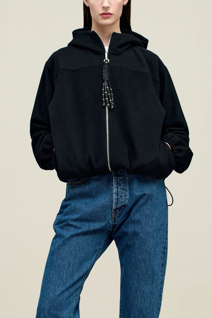 Suri Windbreaker in Wool Coating - Black