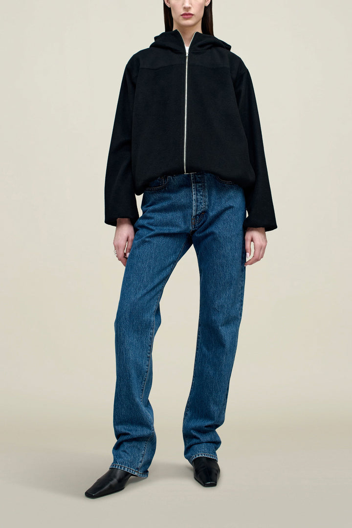 Suri Windbreaker in Wool Coating - Black