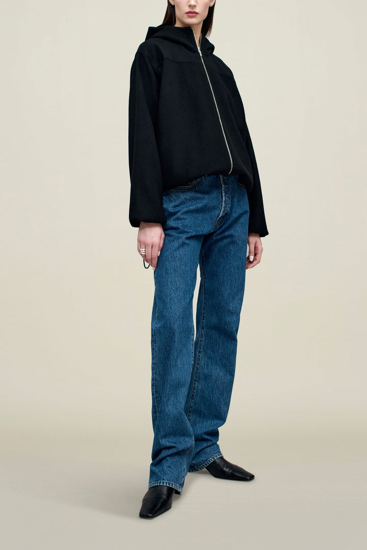 Suri Windbreaker in Wool Coating - Black