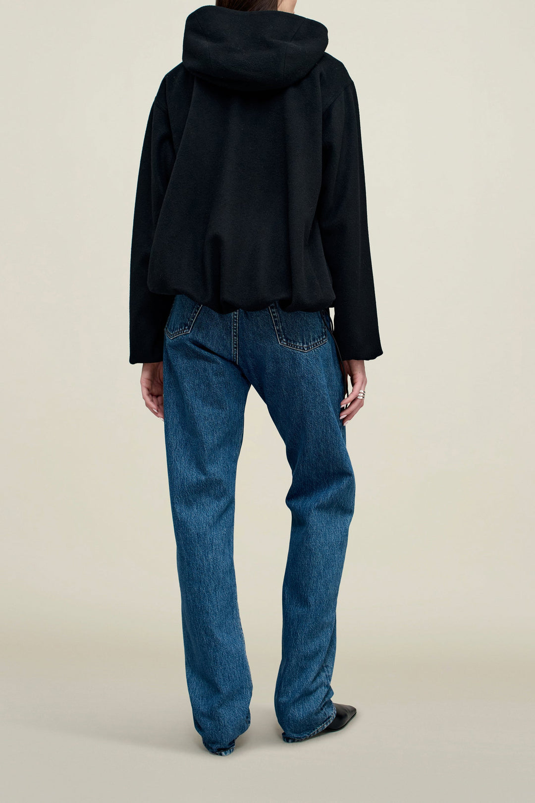 Suri Windbreaker in Wool Coating - Black